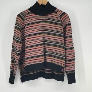 Nude Striped Turtleneck Sweater Pink Brown Gray Black Cozy Knit Casual Designer‎
